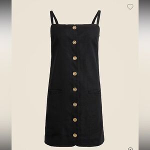 J. Crew Claudia Linen Mini dress Gold Buttons Medium